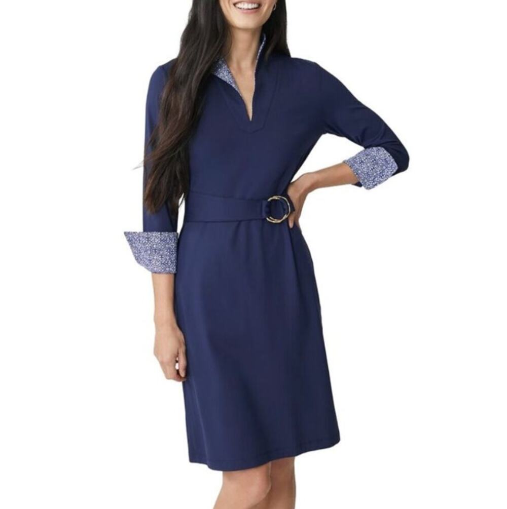 J. McLaughlin Preppy Collar Navy Daniele Classic Dress NWT Size S